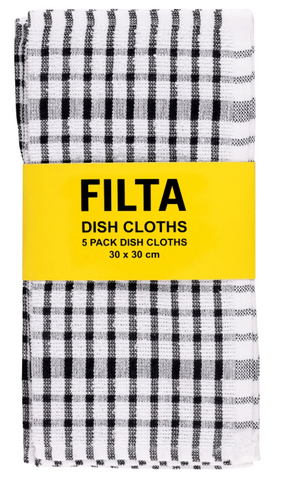 FILTA DISH CLOTH 5PK SET - BLACK