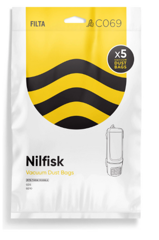 NILFISK GD5, GD10 VACUUM BAGS - 5 PACK