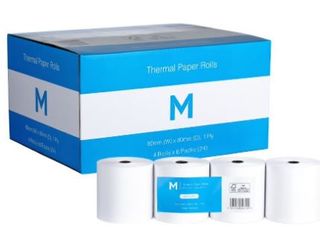 THERMAL PAPER ROLL (CASH REGISTER) - WHITE - 80MMX80MM - 24 ROLLS PER BOX