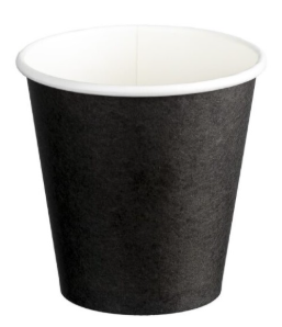SINGLE WALL PE COFFEE CUP - 6OZ BLACK - 1000 PER CARTON