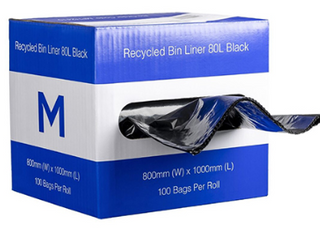 RECYCLED BIN LINERS - 80L - DISPENSER BOX - 100