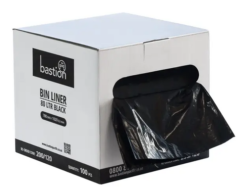 RECYCLED BIN LINERS - 80L - DISPENSER BOX - 100