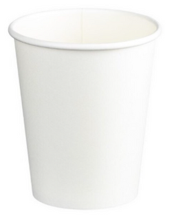 SINGLE WALL PE COFFEE CUP - 8OZ - WHITE - 1000 PER CARTON
