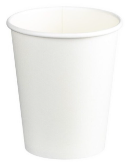SINGLE WALL PE COFFEE CUP - 8OZ - WHITE - 1000 PER CARTON
