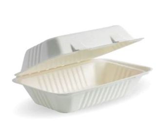 WHITE BIOCANE CLAMSHELL - RECTANGLE - 250/CTN