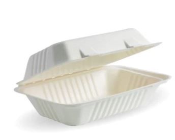 WHITE BIOCANE CLAMSHELL - RECTANGLE - 250/CTN