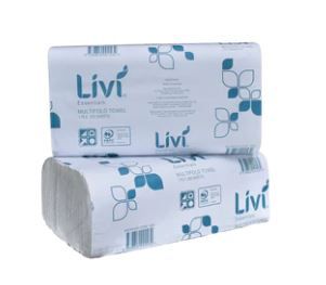 LIVI ESS PREMIUM SLIMFOLD TOWEL - 1 PLY - 200 SH/PACK, 20PACK/CARTON