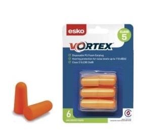 ESKO VORTEX EARPLUGS UNCORDED DISPOSABLE - 6 PK