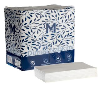 WHITE - QUILTED DINNER NAPKIN - 8 FOLD - 800/CTN
