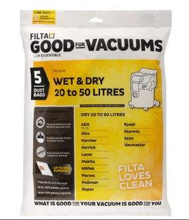 FILTA WET & DRY 50L VACUUM BAGS - 5 PACK