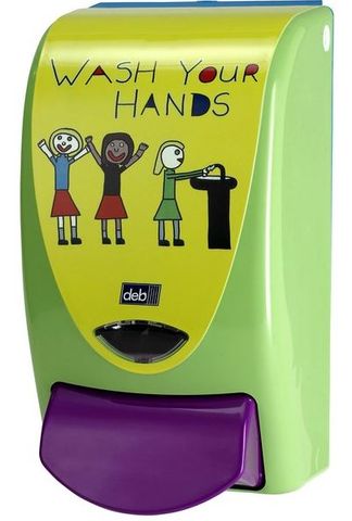 DISPENSER - WASH YOUR HANDS - 1L - FOR 1L DEB PRODUCTS