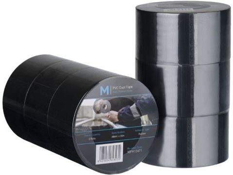 PVC UTILITY DUCT TAPE BLACK, 48MM X 30M X 150MU 3 ROLLS PER SLEEVE