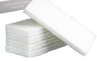 THICK SCOURING PADS - WHITE - 5 PADS PER PACK
