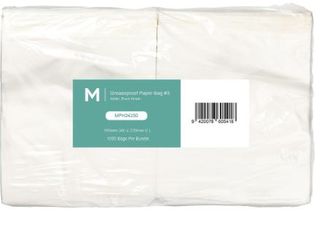 NO3 WHITE GREASEPROOF BAG - 185 X 220 1000PK