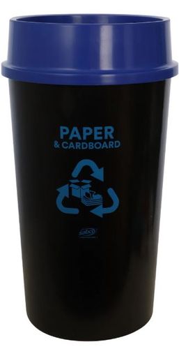 SABCO RECYCLING STATION 60L BIN WITH BLUE LID (PAPER & CARDBOARD)