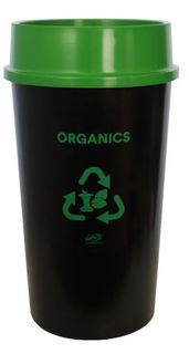 SABCO RECYCLING STATION 60L BIN WITH GREEN LID (ORGANICS)