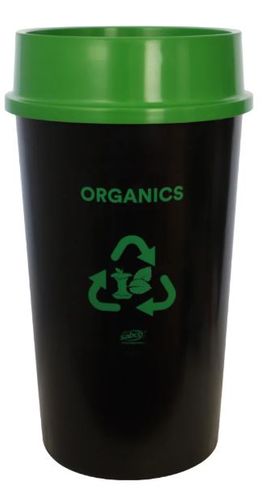 SABCO RECYCLING STATION 60L BIN WITH GREEN LID (ORGANICS)