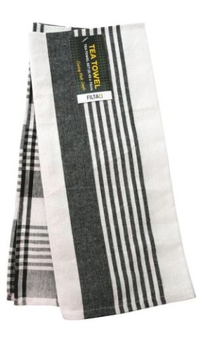 TEA TOWEL - WOVEN COTTON 2PK (BLACK)