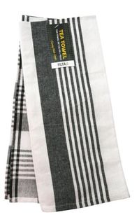 TEA TOWEL - WOVEN COTTON 2PK (BLACK)