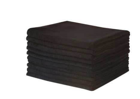 MICROFIBRE CLOTH - BLACK - 5/PK