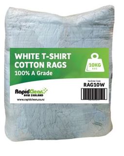 WHITE T-SHIRT RAGS - 10KG