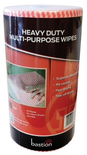 CLOTH WIPES - RED - 90 SHEETS PER ROLL