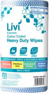 CLOTH WIPES - BLUE - 90 SHEETS PER ROLL (6004)