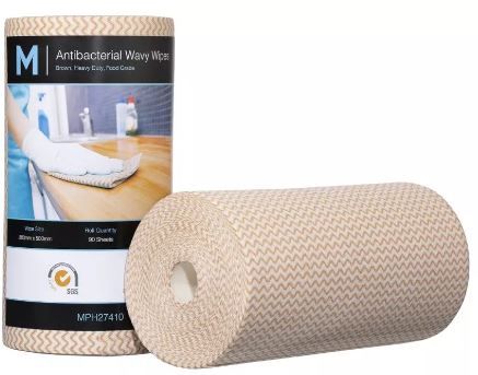 CLOTH WIPES - BROWN - 90 SHEETS PER ROLL