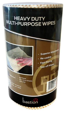 CLOTH WIPES - BROWN - 90 SHEETS PER ROLL