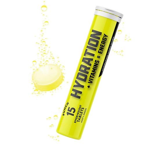 THORZT EFFERVESCENT TABLETS - HYDRATION + VITAMINS - PUNCH - 15 PER TUBE