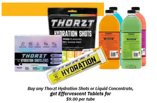 THORZT EFFERVESCENT TABLETS - HYDRATION + VITAMINS - PUNCH - 15 PER TUBE