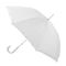 White Single Frill Wedding Umbrella with White Wood shaft and handle