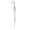 White Single Frill Wedding Umbrella with White Wood shaft and handle