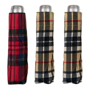 Windproof Tartan Folding; Pack of 3