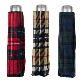 Windproof Tartan Folding; Pack of 3