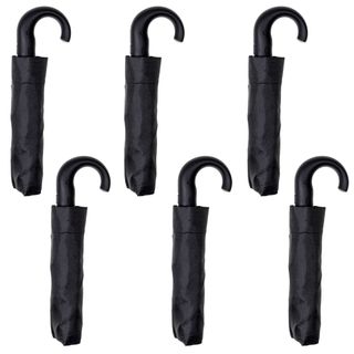 Windproof Auto Open;  Black Pack of 6