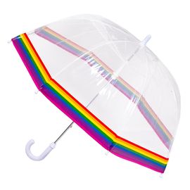 Kids POE Dome Shape with Rainbow Print and Pink Trims
