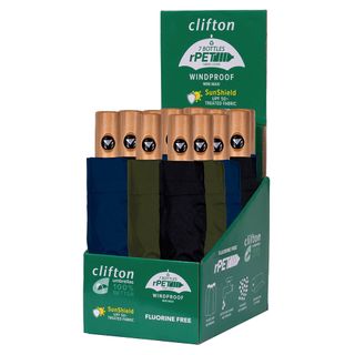 Clifton UPF50+ rPET Auto Open Colors CDU of 12