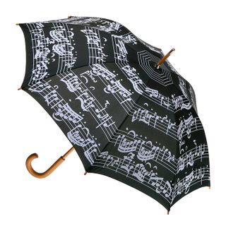 White Music Notes on Black Fabric