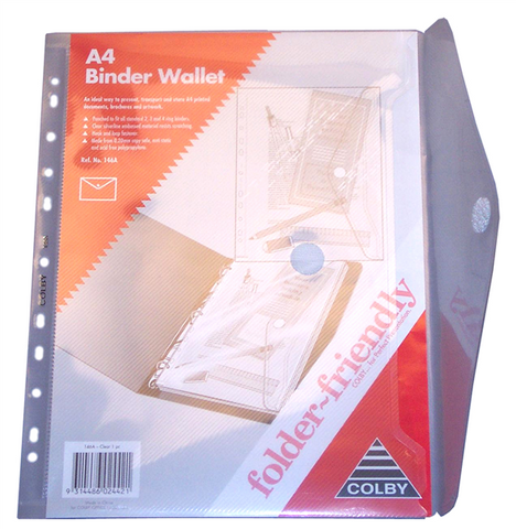 BINDER WALLET A4 VELCRO CLEAR COLBY