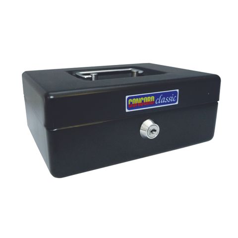 CASH BOX CLASSIC NO 8 BLACK  200X150X80MM
6 COIN COMPARTMENTS