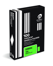 MANILLA FOLDER OLYMPIC F/C GREEN BX100