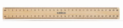 RULER WOOD 30CM METAL EDGE MM & CM MARKINGS