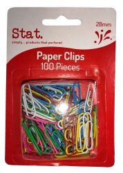 PAPER CLIP 28MM SMALL MULTI COLOUR PK100
STAT