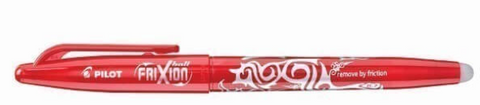 FRIXION RED BALL PEN BL-FR7 W/ERASER PILOT - CAPPED LID
