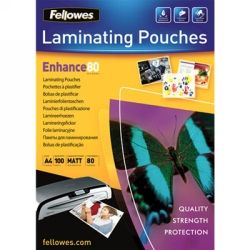 LAMINATING POUCH A4 80 MICRON MATT PK100
FELLOWES