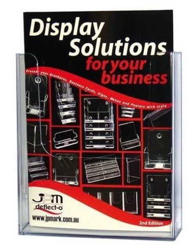 BROCHURE HOLDER A4 WALL MOUNT  PORTRAIT  CLEAR