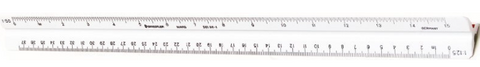 RULER SCALE TRIANGULAR 30CM RATIOS 1:20 25 33 50 75 100