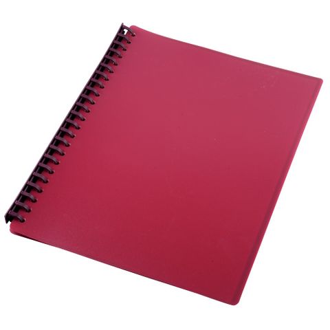 DISPLAY BOOK A4 BURGUNDY REFILLABLE 20 POCKET