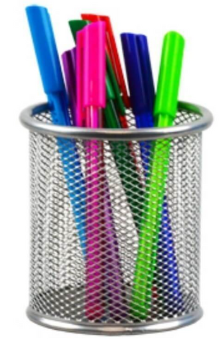 PENCIL CUP MESH SILVER I343  ITALPLAST